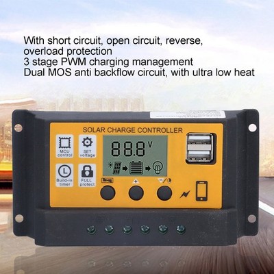 Adjustable 10A Smart Charge Controller For Solar Power Systems Easy To Use