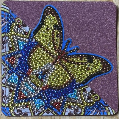 B1  5D Diamond Art Leather Corner Bookmark Butterfly Handmade