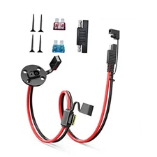 SAE Power Socket to SAE Connector Extension Cable,14AWG Panel 2FT SAE Cable