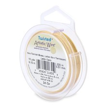 24 Gauge Tarnish Resistant Brass Craft Wire Round Twist 10 yd, Jewelry Art