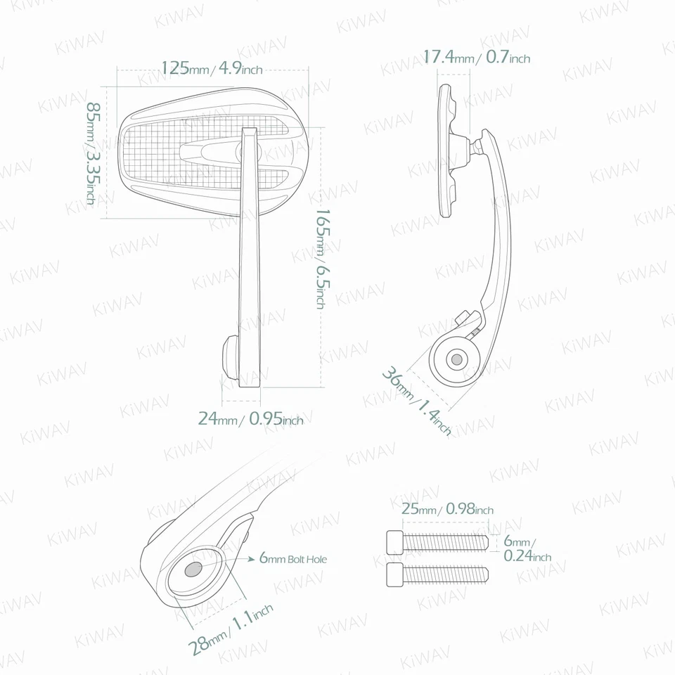 Alfombrilla de espejo de extremo de barra de fibra de carbono negra para Moto Guzzi 05-17 Griso barra OEM Foto 2 de 4