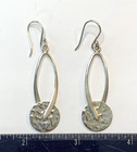 VTG 925 Sterling ATI Mexico Spinning Disc Drop Earrings 1.5"L 4.52g — photo 8