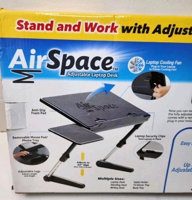Bulbhead AirSpace Adjustable Laptop Desk 22" Extended Height with Cooling Fan - Image 2 of 4