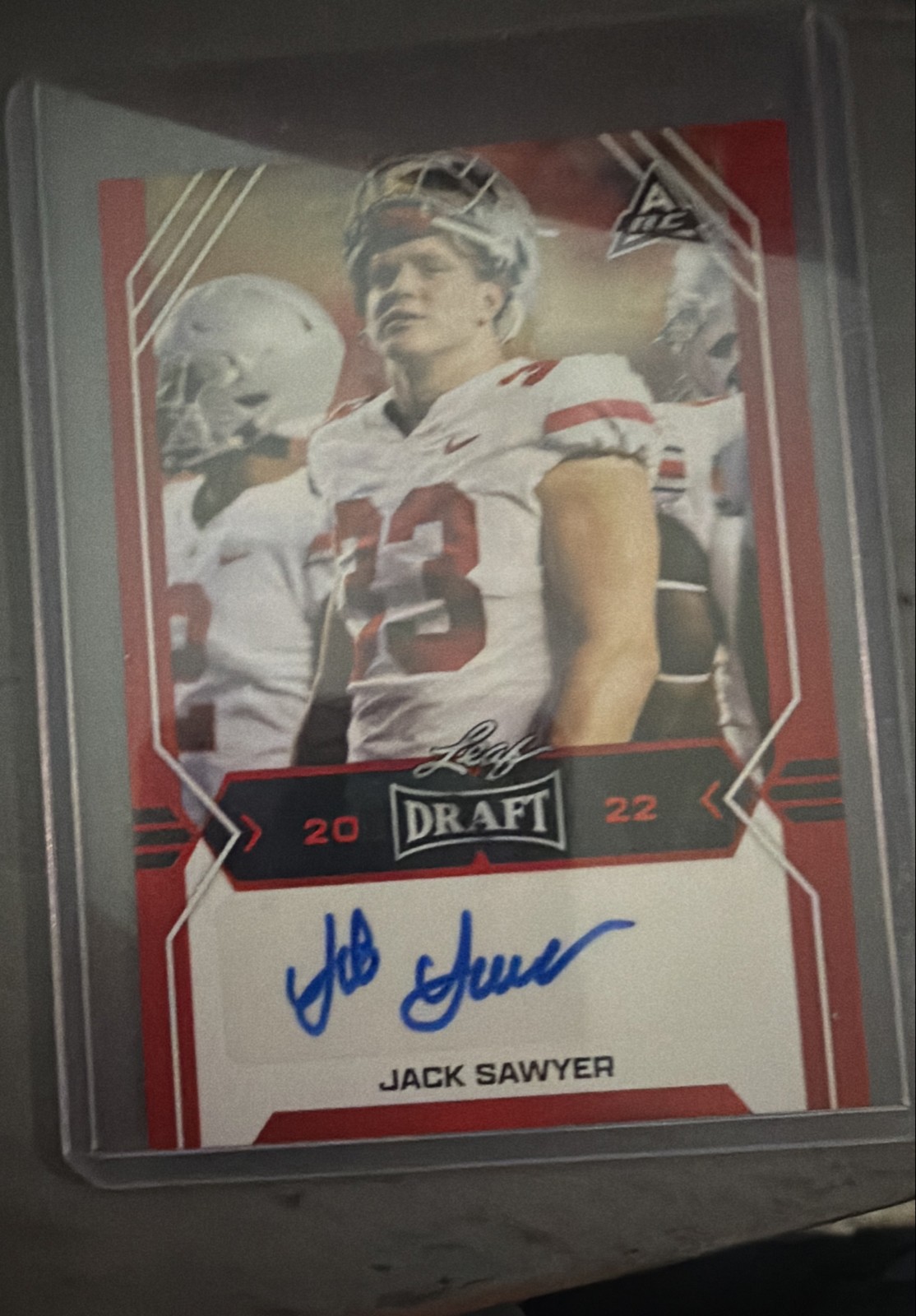 2022 Leaf Draft - Autographs Jack Sawyer #BA-JS2 Red (AU, RC)