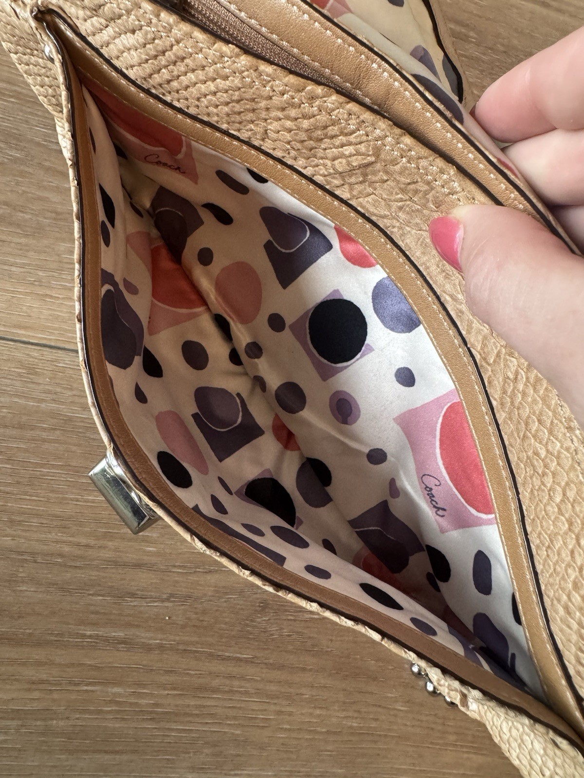 Y2K Coach 14802 Python Embossed Leather Beige Sho… - image 19