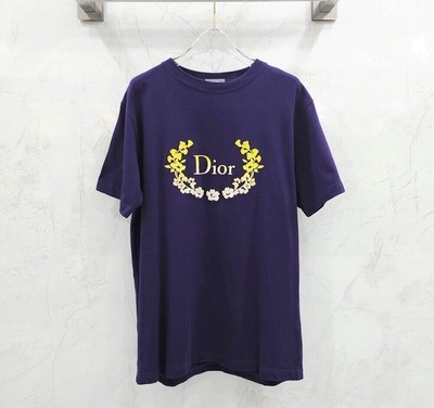 Dior Purple Flower Embroidered Short Sleeve T-Shirt 60861755 | eBay