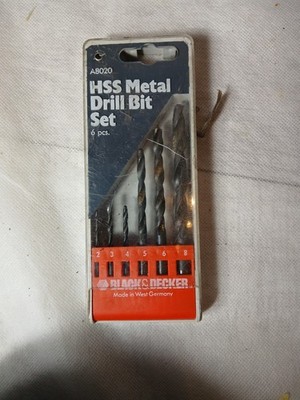 Vintage Black & Decker HSS Metallbohrer Set 6-teilig Made in West Germany