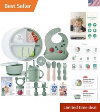 23-Piece BPA-Free Silicone Baby Feeding Set  Extra Large Suction Plates, Tod...