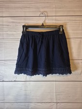 Old Navy Navy Blue Elastic Waist with Detailed Hem Lightweight Skirt Lg. 10/12