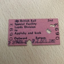 Railway. Ticket.   (. Leeds. To. Appleby.   82.   )
