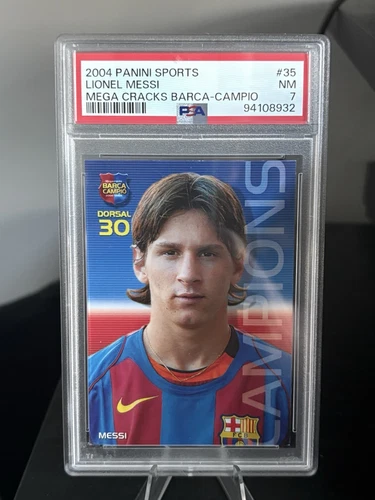 2004 Panini Sports: LIONEL MESSI Mega Cracks Barca Campio Rookie PSA 7 #35