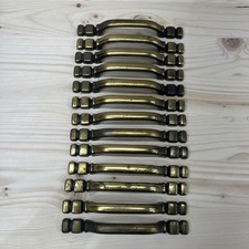 Nat'l Lock Vintage Brass Door Pulls Lot of 13 Pieces Dresser Drawer Hardware