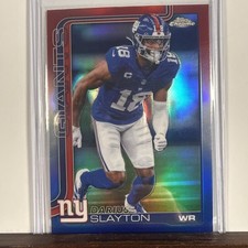 NEW - 2025 Topps Chrome Football Darius Slayton Red White & Blue Refractor #226