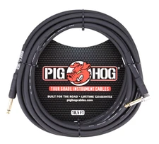Pig Hog Instrument Cable 1/4" Straight - Right Angle - 18.5'
