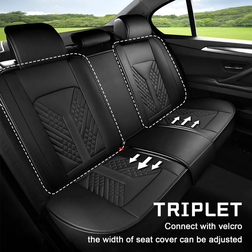 Luxury Car PU Leather 5 Seat Covers Full Set Cushion Black For BMW X3 2011-2017 Foto 4 de 4