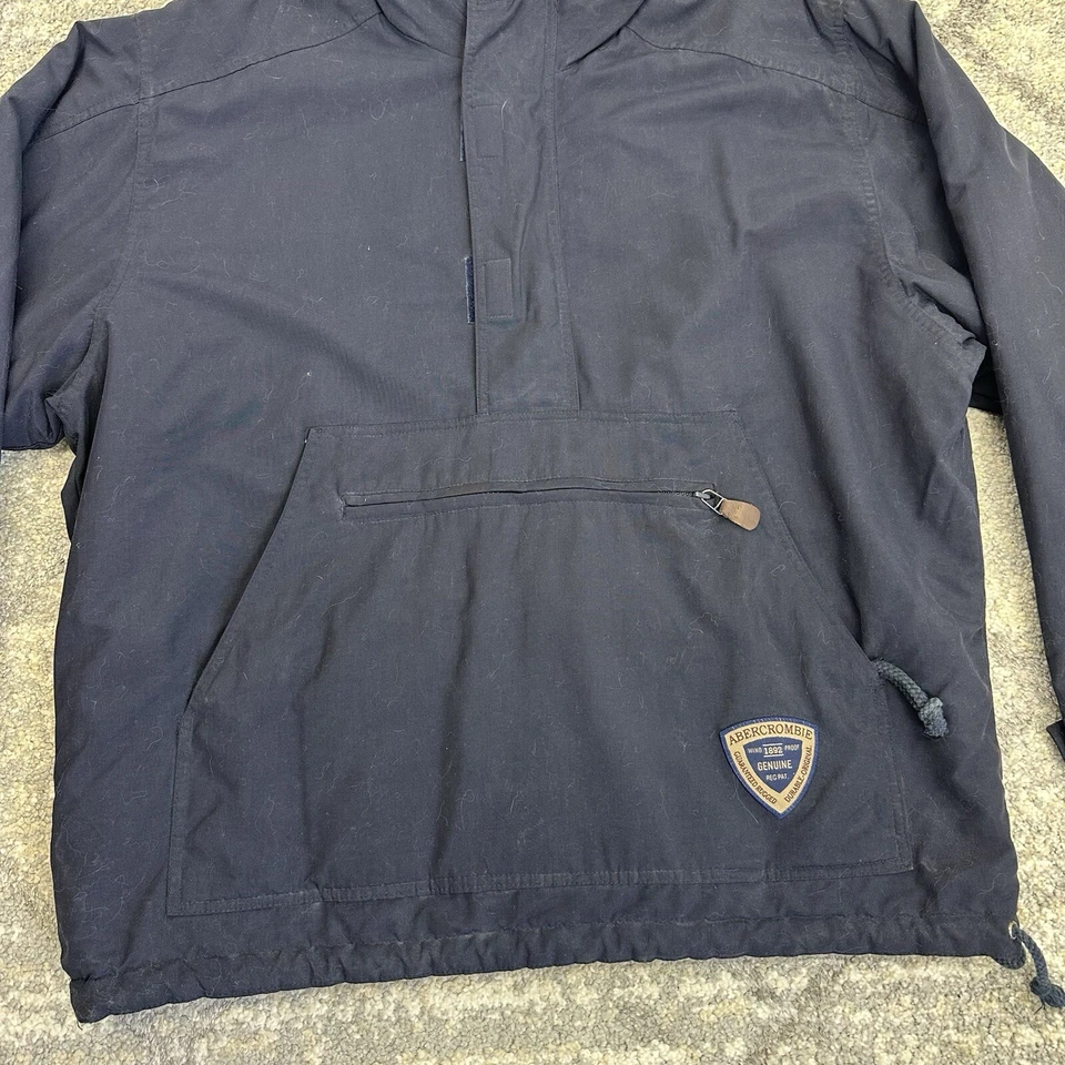Chaqueta De Colección Abercrombie Fitch Para Hombres Grande Azul 1/2 Cremallera Cortavientos Bolsillos Anorak Foto 4 de 4