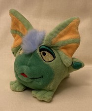 Neopets 2004 Snap Creative Mortog Green Frog Stuffed Animal Beanbag Plush 4  