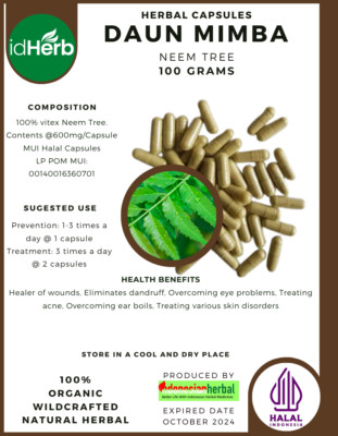 [idHerb] CAPSULES DAUN MIMBA NEEM TREE NATURAL ORGANIC HERBAL HERBS