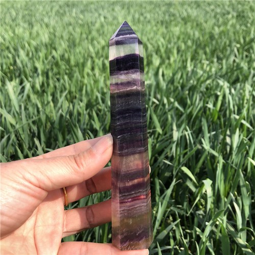 0.41LB Natural Rainbow Fluorite Obelisk Quartz Crystal Wand gift XA5961-05-A - Picture 15 of 18