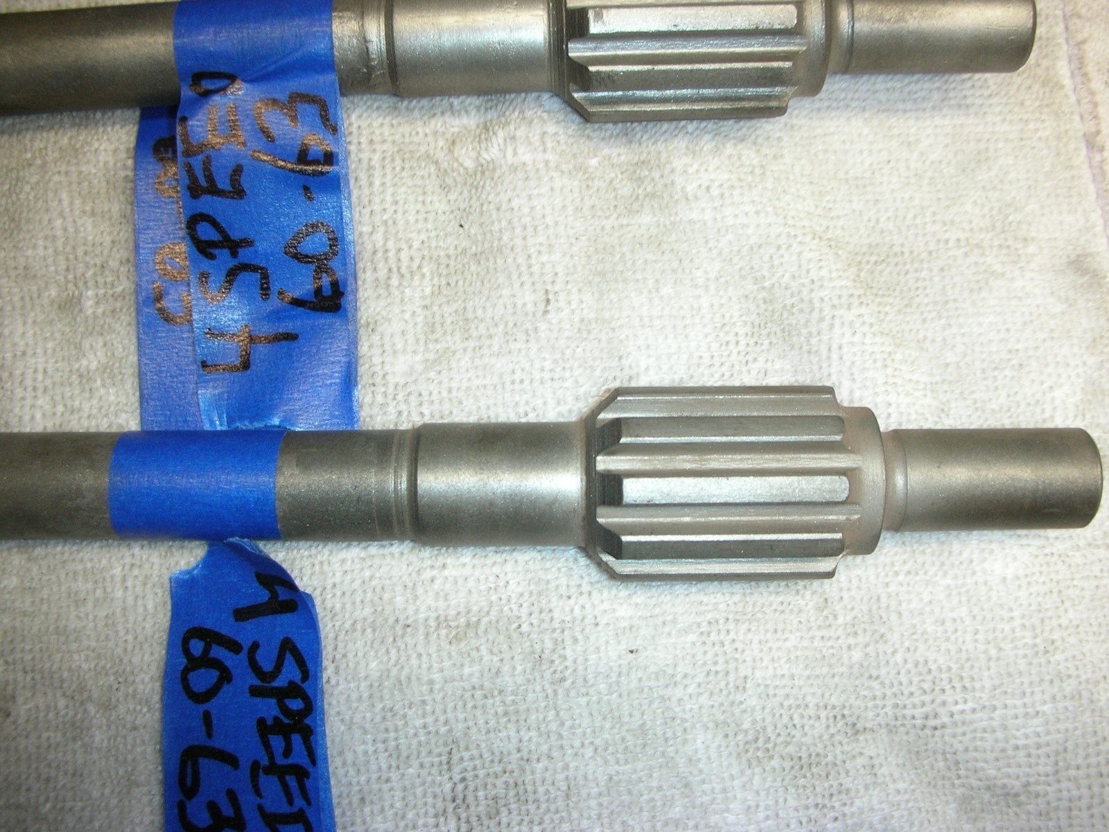 Corvair 6163 4 speed input shafts, Bead blasted clean, splines perfect
