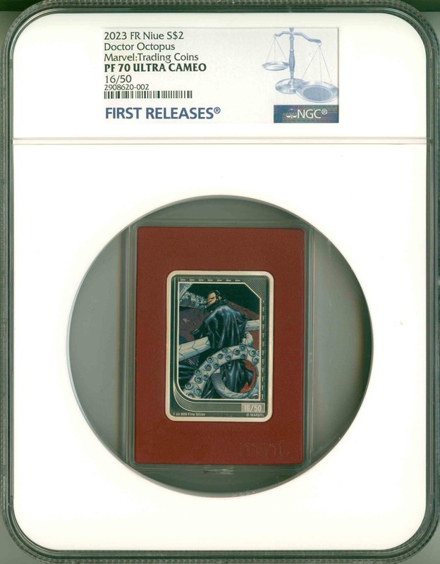 2023 Niue S$2 Marvel Trading Coins Doctor Octopus FR 16/50 NGC PF70 UC