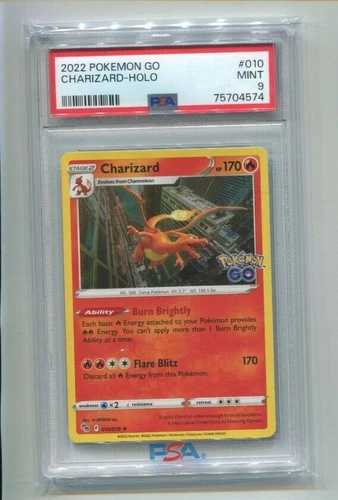 2022 Pokemon Go - CHARIZARD - Foil Holo Rare #010/078  PSA 9