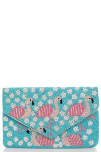 flamingo clutch bag