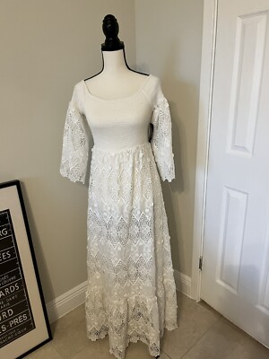 boston proper maxi dresses Paisley Lace Sleeveless Maxi Dress - White