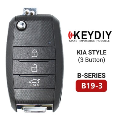 1PC KEYDIY KD Universal Car Flip Remote Key KIA Style B-Series 3 Button B19-3