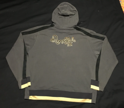 RARE Nike R10 Ronaldinho Navy Gold Football Zip Jacket XL Hoodie