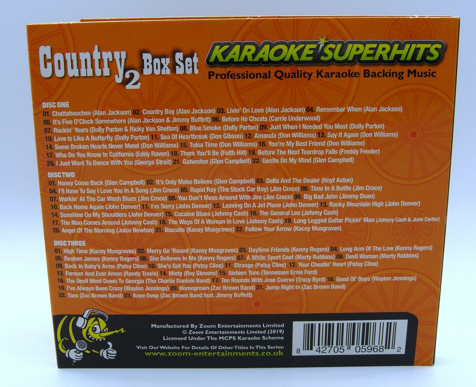 Zoom Karaoke CD+G Ultimate Classic Country Superhits 1 & 2 Set 6 CD