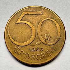 1963 Austria 50 Groschen - Beautiful Coin - #A-054-B