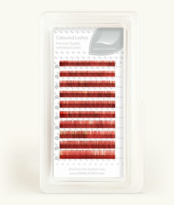 Red Cocktail Colour Volume Lashes individuelle Wimpernverlängerung, C, gemischt 0,07