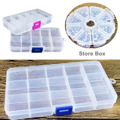 Clear White Storage Box Multiple Lattice Piercing Rings Boxes Jewelry Container - Picture 1 of 20