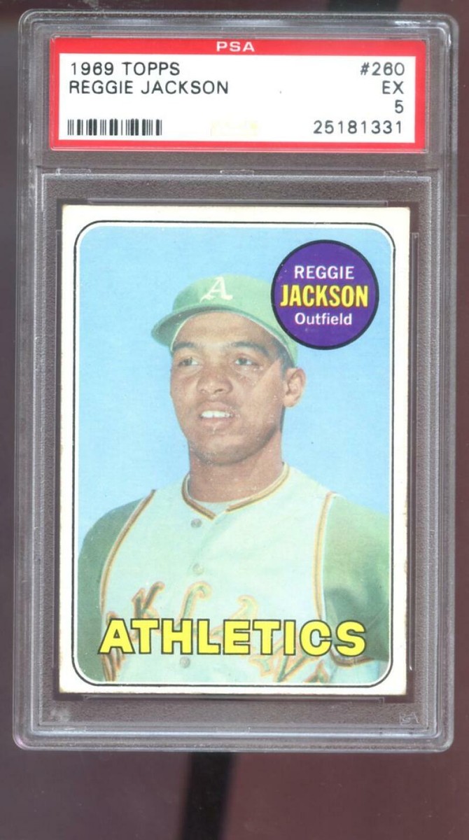 1969 Topps #260 Reggie Jackson ROOKIE RC A's EX PSA 5 Graded MLB