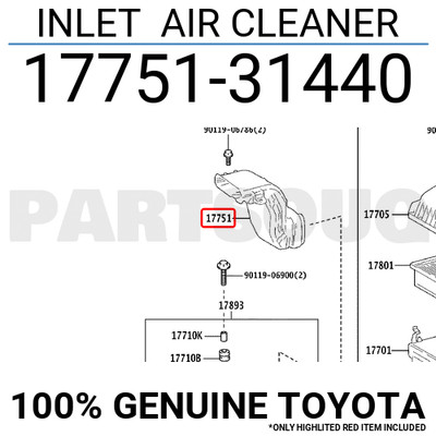 1775131440 Genuine Toyota INLET AIR CLEANER 17751-31440 | eBay