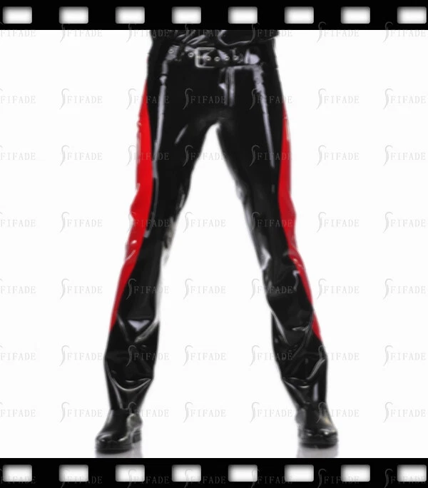 Latex Trousers Male's Pants Outside Match Colors Overalls Customized .4mm E103
