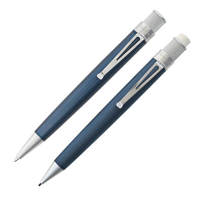 Retro 51 Tornado Ice Blue Rollerball Pen & Mechanical Pencil Set VRS-1318 NEW