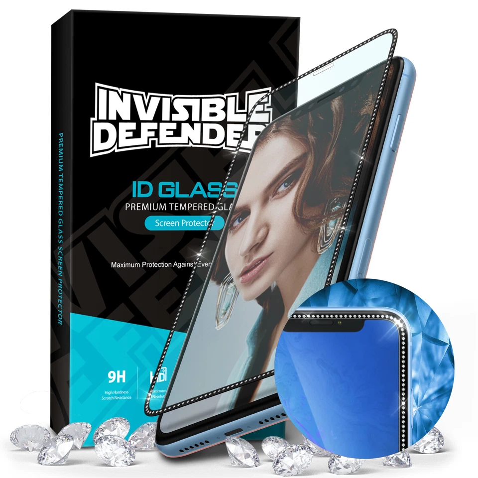 Протектор экрана Ringke закаленное стекло для iPhone X XS XR [Jewel Frame Edition] - Изображение 4 из 4