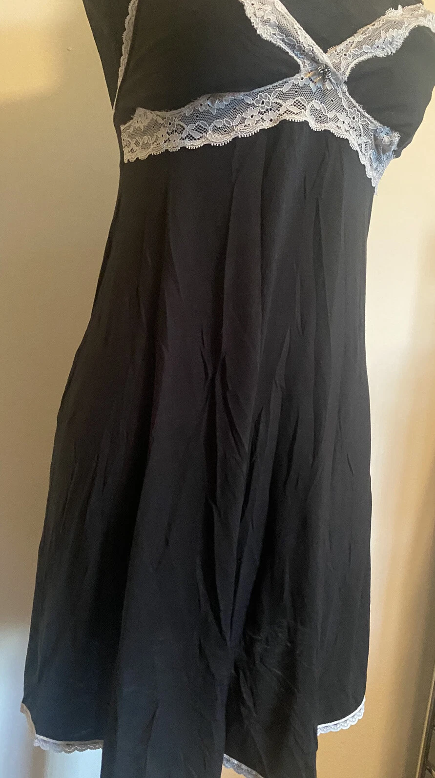 UNDERCOVER VICTORIA’S SECRET ABITO DA NOTTE SLIP DONNA NERO PIZZO ORLO LINGERIE TAGLIA LARGE