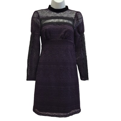 Topshop Black Purple Lace Long Sleeve Evening Dress Women's UK 8 Bnwt CC604 | eBay UK Topshop Black Purple Lace Long Sleeve Evening Dress Women's UK 8 Bnwt CC604 | eBay UK