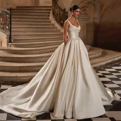Exquisite Wedding Dresses Princess Ball Gowns Pearl Bridal Gowns Vintage 