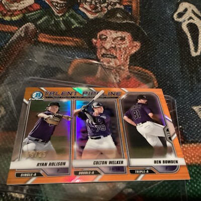 2021 Bowman Chrome Talent Pipeline Refractor ROLISON WELKER BOWDEN  /25 MLB CARD