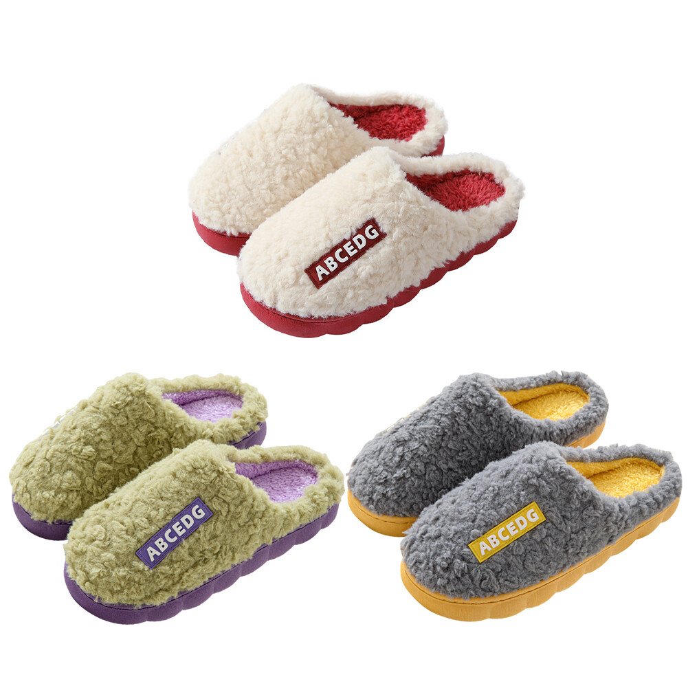 SAOLA Pantofole Peluche Comode Colore Contrasto Pantofole Suola Spessa per Camera da Letto Interno