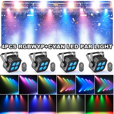 4Pcs 80W RGBWYP CYAN Par Stage Light LED DMX DJ Disco Party Lighting Wash Lights