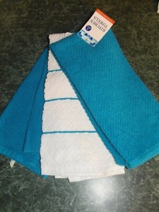 Set Of 3 16 X 26 Very Nice Kitchen Towels Blue And White Apo 39