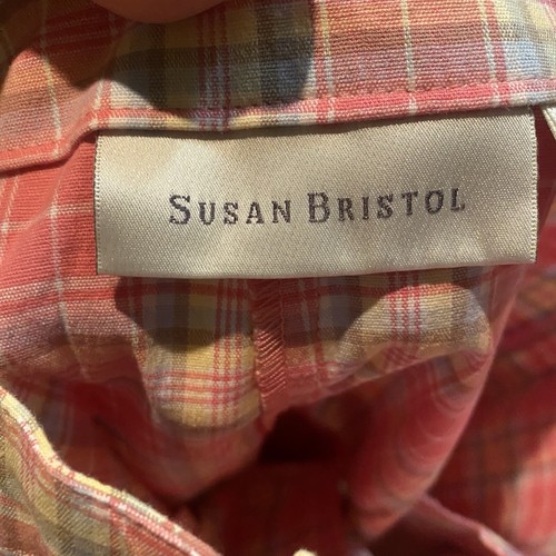 Susan Bristol women's Pink Yellow plaid Ankle pant size 12 Cotton - Picture 4 of 5