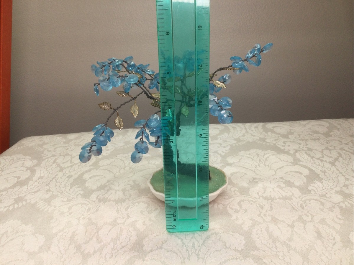 盆栽 piera Jade Leaf Pink Cherry Blossom Bonsai Tree In Glazed Pot 8.5