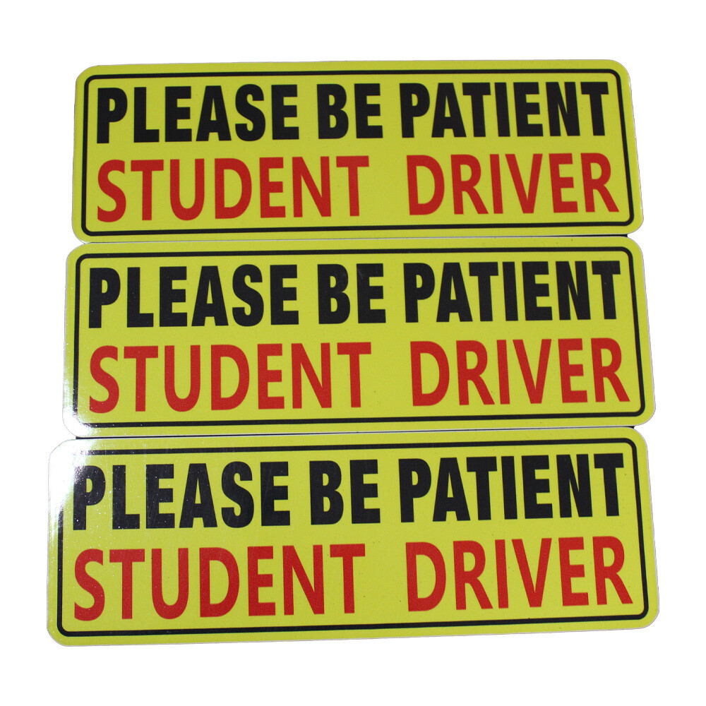 3 Pcs Car Bumper Student Driver Magnet Car Signs Please Be Patient Sticker Decal