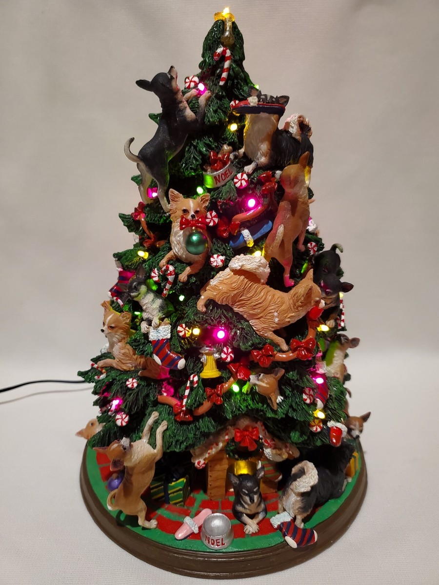 Danbury Mint Chihuahua Dog Christmas Tree Lighted Figurine | eBay